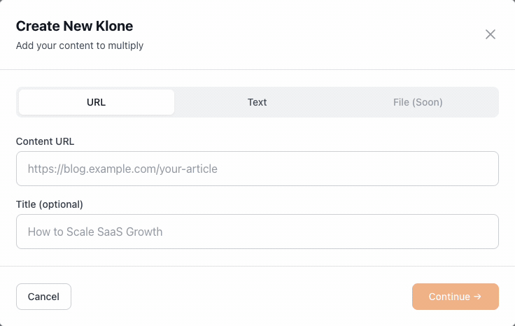 Klonyr content customization demo